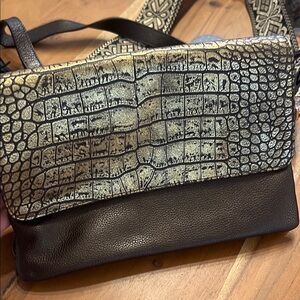 Crocodile Patterned with 2 Straps 100% Leather
